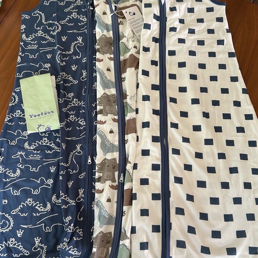 JOOFOSS Blue and White Dinosaur Baby Sleeping Bags 18-24 months